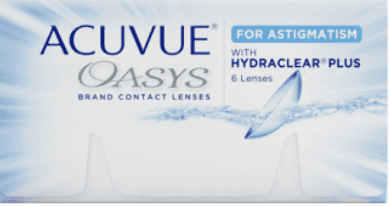 ACUVUE OASYS for ASTIGMATISM contact lens box