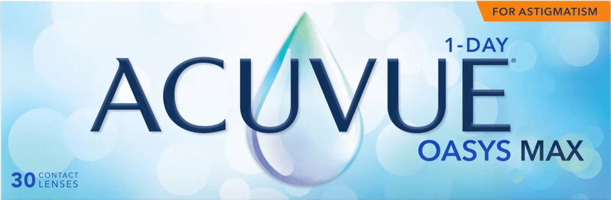 ACUVUE OASYS MAX 1-Day for ASTIGMATISM contact lens box