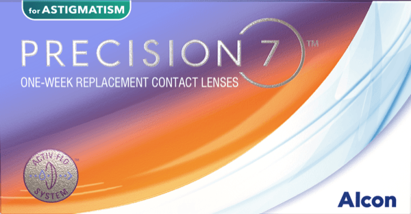PRECISION7 for ASTIGMATISM contact lens box
