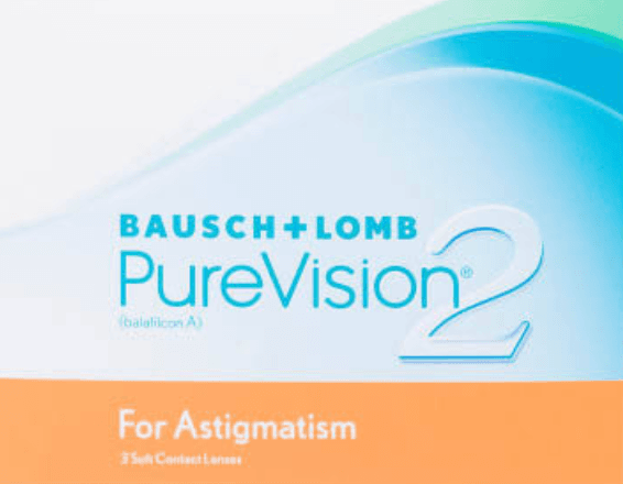 PureVision 2 for Astigmatism contact lens box